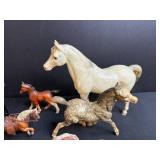 Collection of Vintage Plastic and Ceramic Horse Figurines