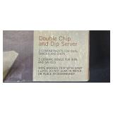 Furio Double Chip and Dip Server with 2 Vintage Glass Casserole Dishes