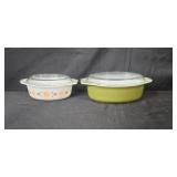 Furio Double Chip and Dip Server with 2 Vintage Glass Casserole Dishes
