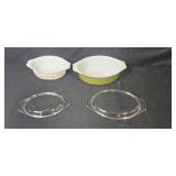 Furio Double Chip and Dip Server with 2 Vintage Glass Casserole Dishes
