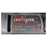 Vintage Powr-Kraft Saber Saw, Craftsman Drill, Hardware Organizer, and BSA Bantam Sign Set