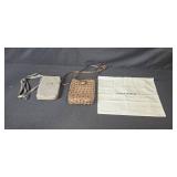 Brahmin Embossed Leather Crossbody Purse with Dust Bag and Baggallini Fabric Shoulder Bag