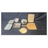 Vintage Toastmaster Belgian Waffler, Mason Cash Pitcher, Bakeware and Cutting Boards Set