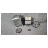 Pentax ME Super 35mm Film Camera Set with Lenses, Flash, and Case