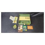 Plano Tackle Box with Vintage Catalogs and Fishing Accessories