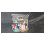 Collection of Vintage Dolls, Doll Clothes, Embroidery Thread, and Threshold Bedding