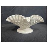 Set of 5 Fenton Hobnail Milk Glass Vases and Basket