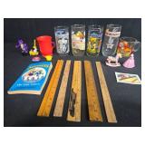 Vintage Pop Culture Collectibles Lot with Muppets Book, Glasses, Plush and Toys