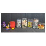 Vintage Pop Culture Collectibles Lot with Muppets Book, Glasses, Plush and Toys