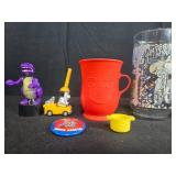 Vintage Pop Culture Collectibles Lot with Muppets Book, Glasses, Plush and Toys