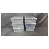 Set of Clear Plastic Storage Bins with Lids
