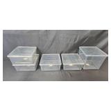 Set of Clear Plastic Storage Bins with Lids