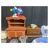 Vintage Miniature Porcelain and Wood Dollhouse Accessories Collection