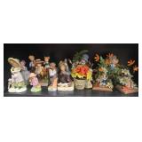 Collection of Avon and American Greetings Porcelain Figurines with Floral Accents