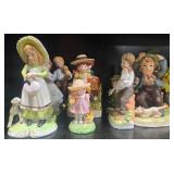 Collection of Avon and American Greetings Porcelain Figurines with Floral Accents