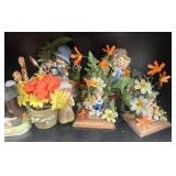 Collection of Avon and American Greetings Porcelain Figurines with Floral Accents