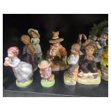Collection of Avon and American Greetings Porcelain Figurines with Floral Accents