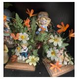 Collection of Avon and American Greetings Porcelain Figurines with Floral Accents