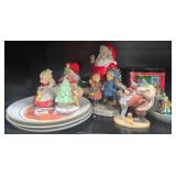 Vintage Christmas Figurines, Bells, Plates, and Decor Collection