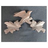 Antique 8-Day German Black Forest Cuckoo Clock with Wooden Leaf Motif Parts - untested