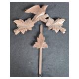 Antique 8-Day German Black Forest Cuckoo Clock with Wooden Leaf Motif Parts - untested