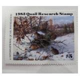Bird Collector Plates and Framed 1983 Quail Research Stamp Print Set