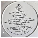 Bird Collector Plates and Framed 1983 Quail Research Stamp Print Set