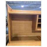 54-Inch Medium Oak Computer Desk with Hutch and Storage Drawers