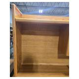 54-Inch Medium Oak Computer Desk with Hutch and Storage Drawers