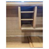 54-Inch Medium Oak Computer Desk with Hutch and Storage Drawers