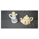 Collection of Decorative Ceramic Pitchers and Teapot