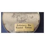 Collection of Vintage Decorative and Holiday Tin Containers and Tray