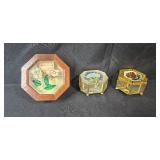 Assorted Decorative Home Decor Lot with Glass, Brass, and Wood Items