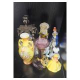 Collection of Vintage Porcelain Figurine Bells and Decorative Vases