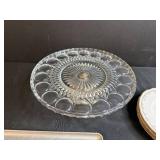 Vintage Glass Dessert Set with Plates, Cake Stand, Trays, and Serving Pieces