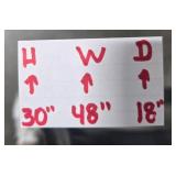 Glass Top Metal Console Table with Curved Base, 48 Inch Wide