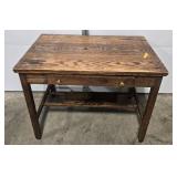 Wooden Writing Desk with Drawer and Vintage Chair Set