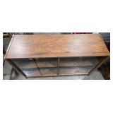 Wood Display Cabinet with Glass Sliding Doors 50x16x29 in