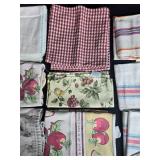 Assorted Kitchen Towel and Dishcloth Lot with Fruit and Chicken Designs