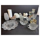 Collection of Vintage Glassware and Decorative Figurines
