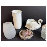 Collection of Vintage Glassware and Decorative Figurines