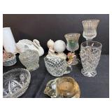 Collection of Vintage Glassware and Decorative Figurines
