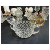 Collection of Vintage Glassware and Decorative Figurines