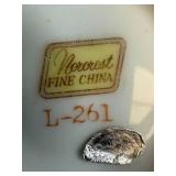 Collection of Vintage Miniature China Creamers, Cups, Sugar Bowls, and Glass Dishes Inc Norcrest