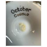 Set of 6 Vintage Porcelain Teacups and Saucers with Floral Designs Inc Belleek