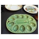 Vintage Decorative Plates, Egg Tray, Cups and Collectibles Lot