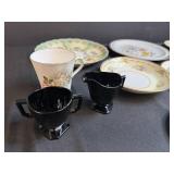 Vintage Decorative Plates, Egg Tray, Cups and Collectibles Lot