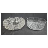 Vintage Glassware Lot with Goblets, Pitcher, and Decorative Bowls