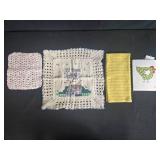 Set of Vintage and Modern Kitchen Linens with Chicken Print Cloth