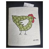 Set of Vintage and Modern Kitchen Linens with Chicken Print Cloth